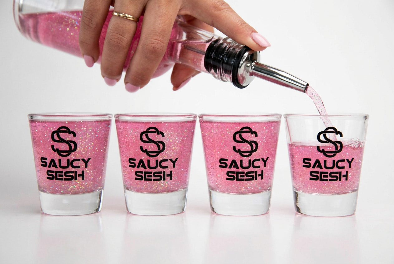Saucy Sesh Shot Glass Set (4 Pack) – Party & Drinking Game Essential