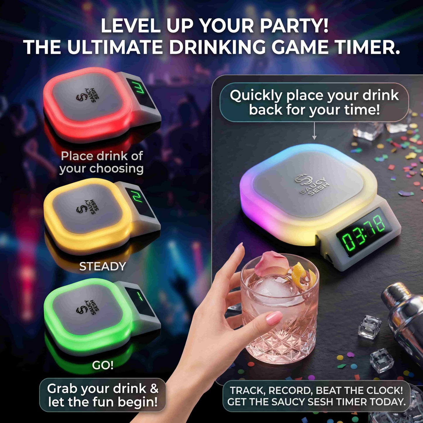 Saucy Sesh™ New Game Timer