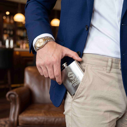 Saucy Sesh Stainless Steel Pocket Flask – Compact 112ml (4oz) Travel Flask